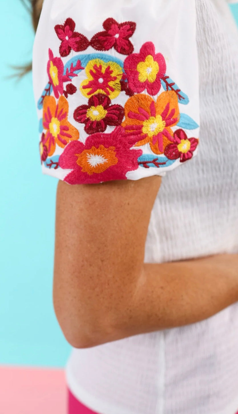 White Sands Embroidered Top