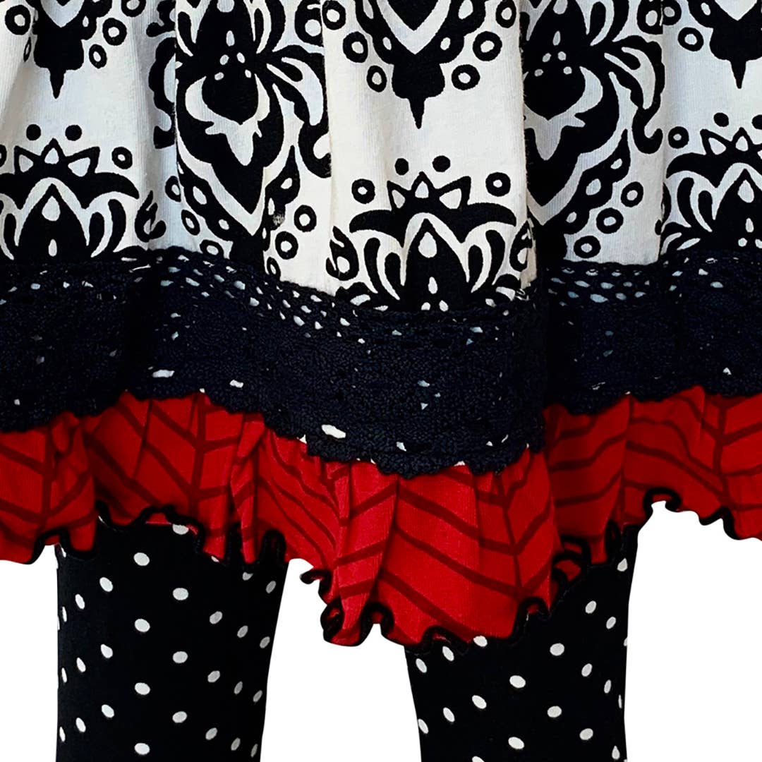 Girls Damask Dress & Leggings