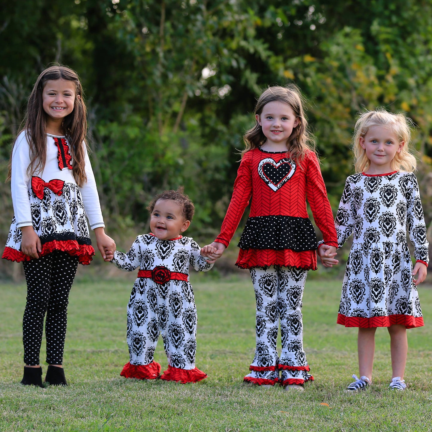 Girls Damask Dress & Leggings