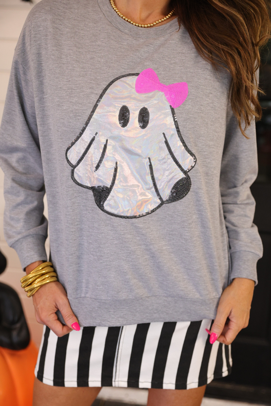 Gigi The Ghost Metallic Pullover