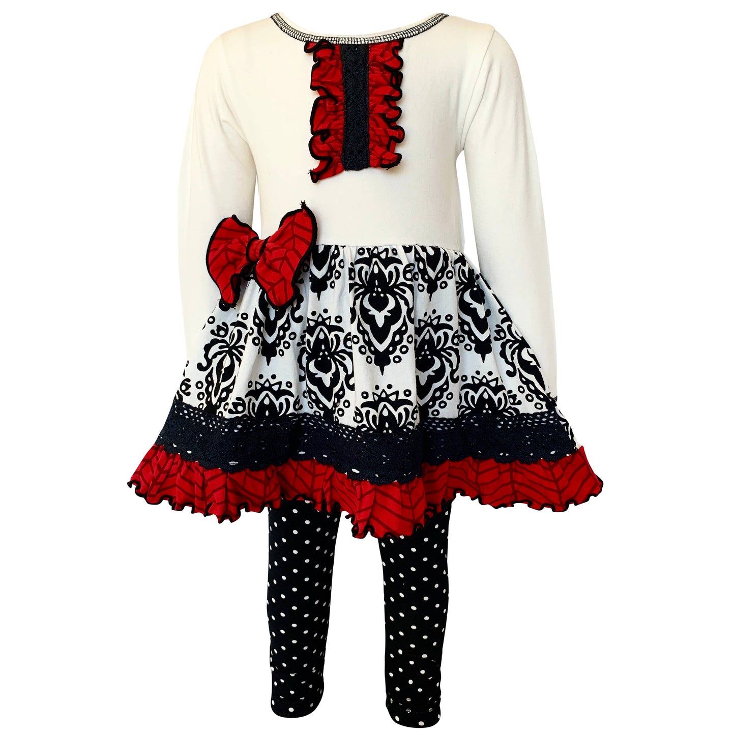 Girls Damask Dress & Leggings