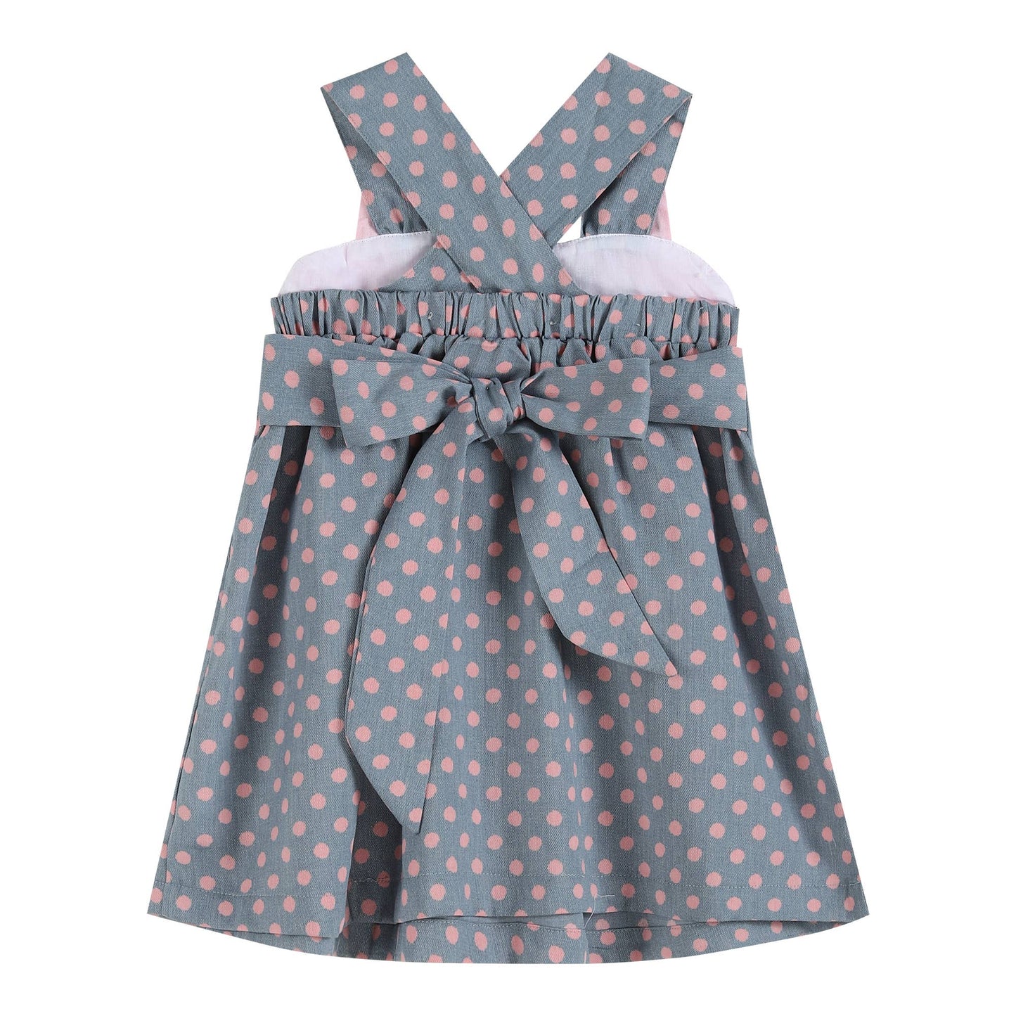 Gray and Pink Dot Kitty Cat Jumper Dress