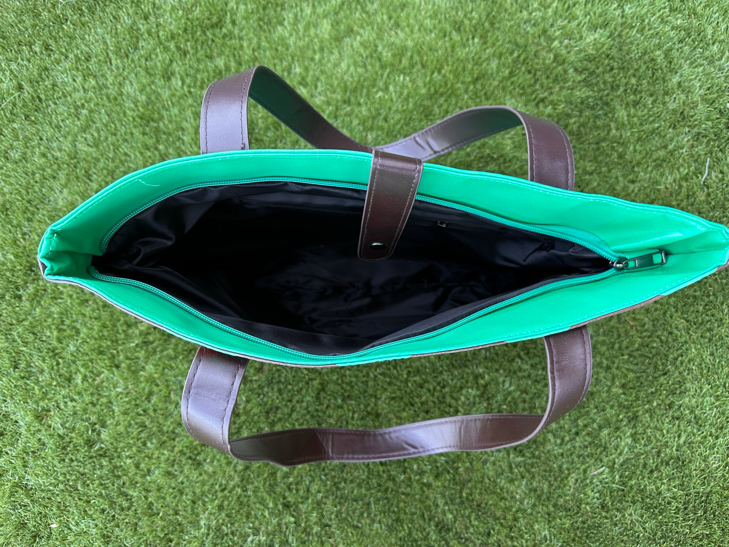 Brown/Green Aztec Tote