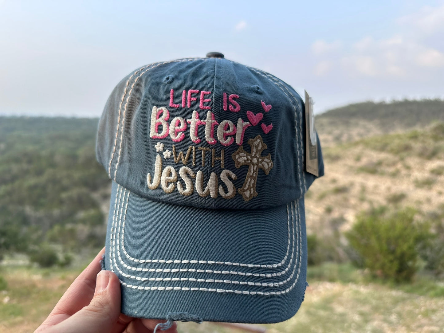 Life is better with Jesus Hat - Blue
