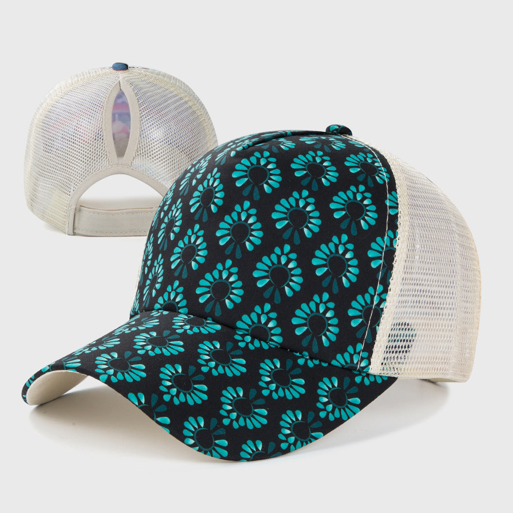 Turquoise Print Hat 3