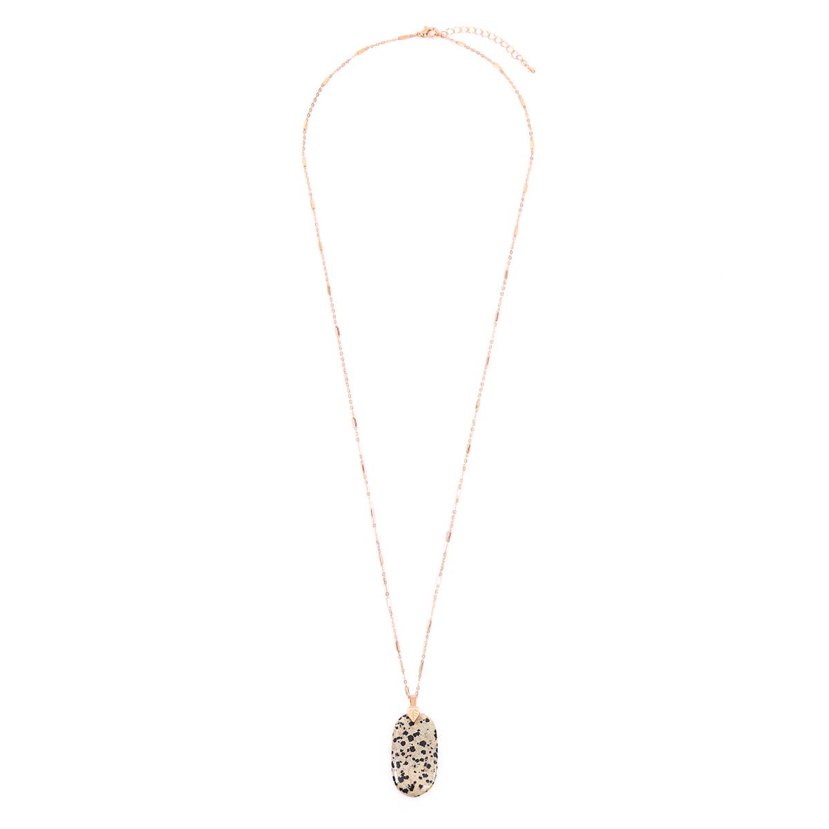 Fastened Natural Oval Stone Pendant Necklace