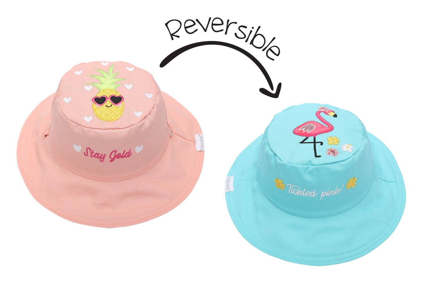 Kids UPF50+ Sun Hat - Flamingo/Pineapple