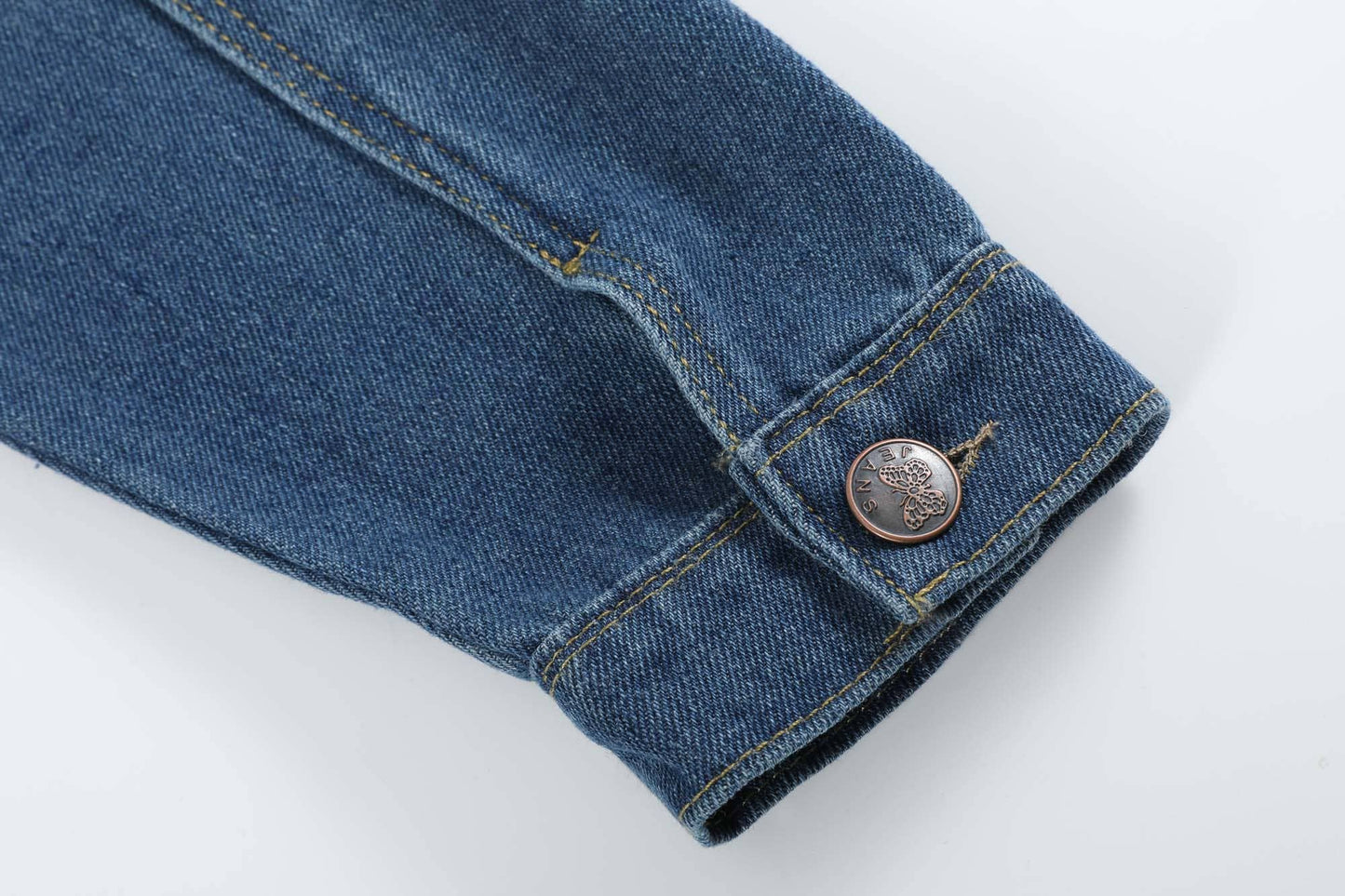 Ruffles - Gold Sequin Girls Denim Jean Jacket
