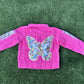 Pink Denim Sequin Butterfly Jacket