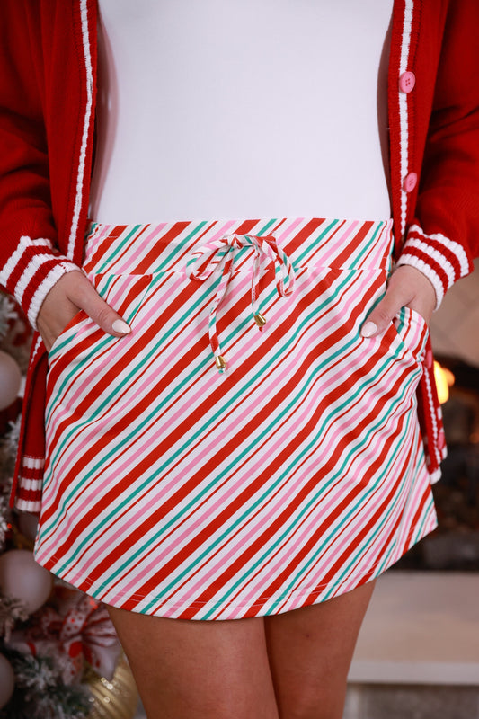 PREORDER- Candy Cane Stripes Skort