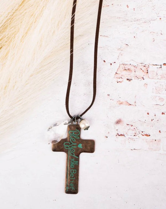 'Blessed Beyond Belief' Cord Necklace