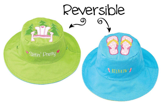 Kids UPF50+ Sun Hat - Muskoka Chair/Flipflops