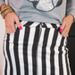 Nova Striped Denim Skirt, Black/White