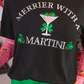 PREORDER- Merrier with a Martini Sequin Embroidered Tee