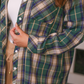 Lola Flannel Tunic Top- Green