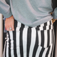 Nova Striped Denim Skirt, Black/White