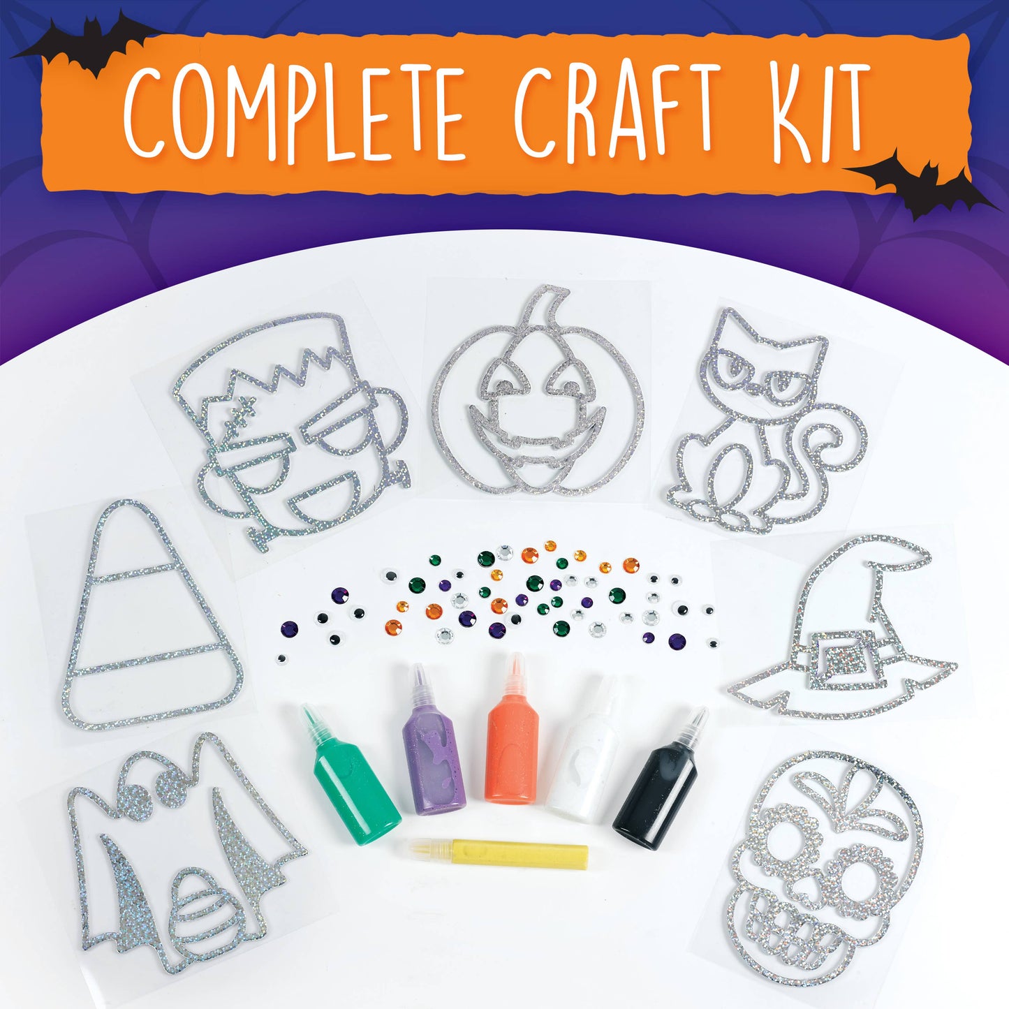 Halloween Easy Sparkle Window Art Craft Kit for Kids