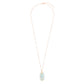 Fastened Natural Oval Stone Pendant Necklace