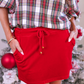 PREORDER- Velvet Hour Skort - Red