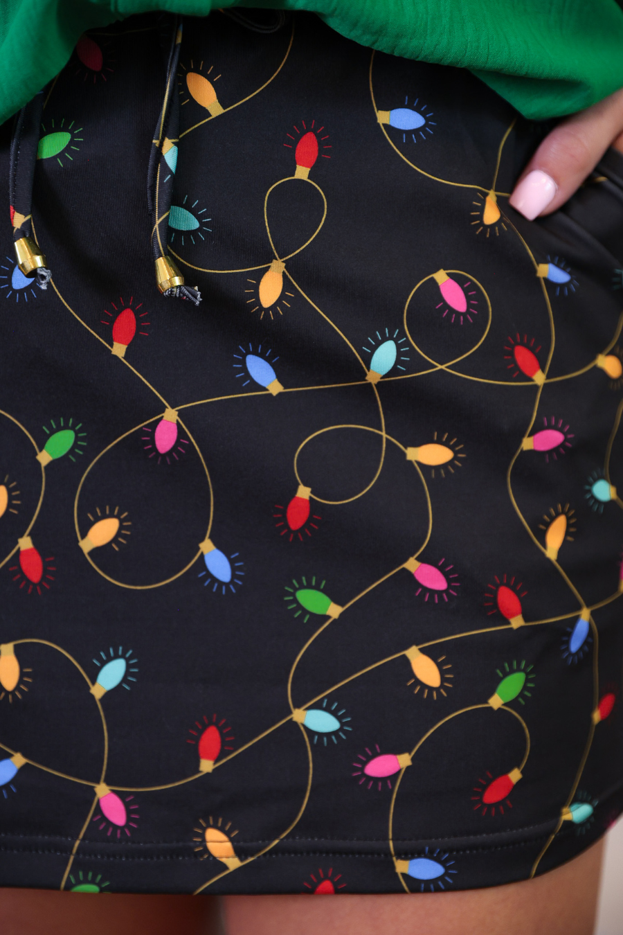 PREORDER- Christmas Lights Skort