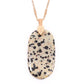 Fastened Natural Oval Stone Pendant Necklace