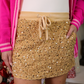 PREORDER Velvet Hour Sequin Skort- Vintage Gold