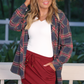 Well Loved Ribbed Skort, Burgundy