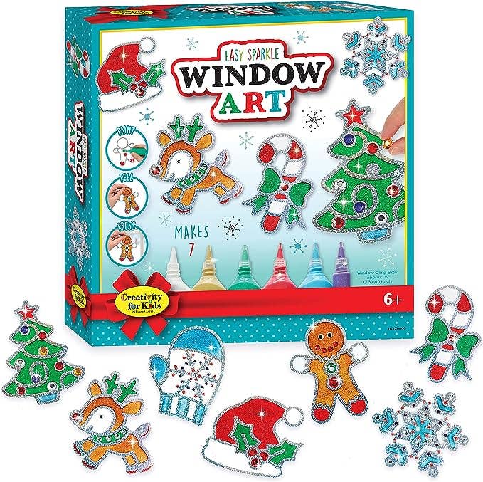Holiday Easy Sparkle Window Art DIY Craft Kit for Kids