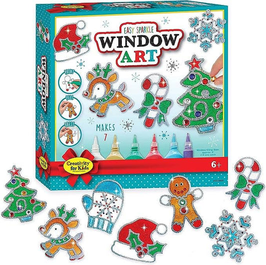 Holiday Easy Sparkle Window Art DIY Craft Kit for Kids