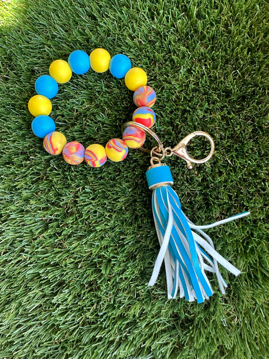 Silicone Bead Bracelet Keychain