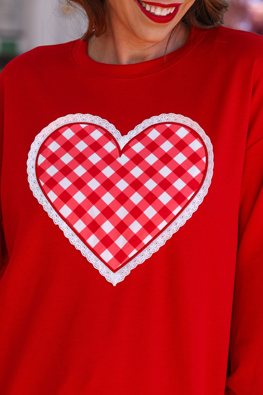 PREORDER- Gingham Heart Luxe Pullover
