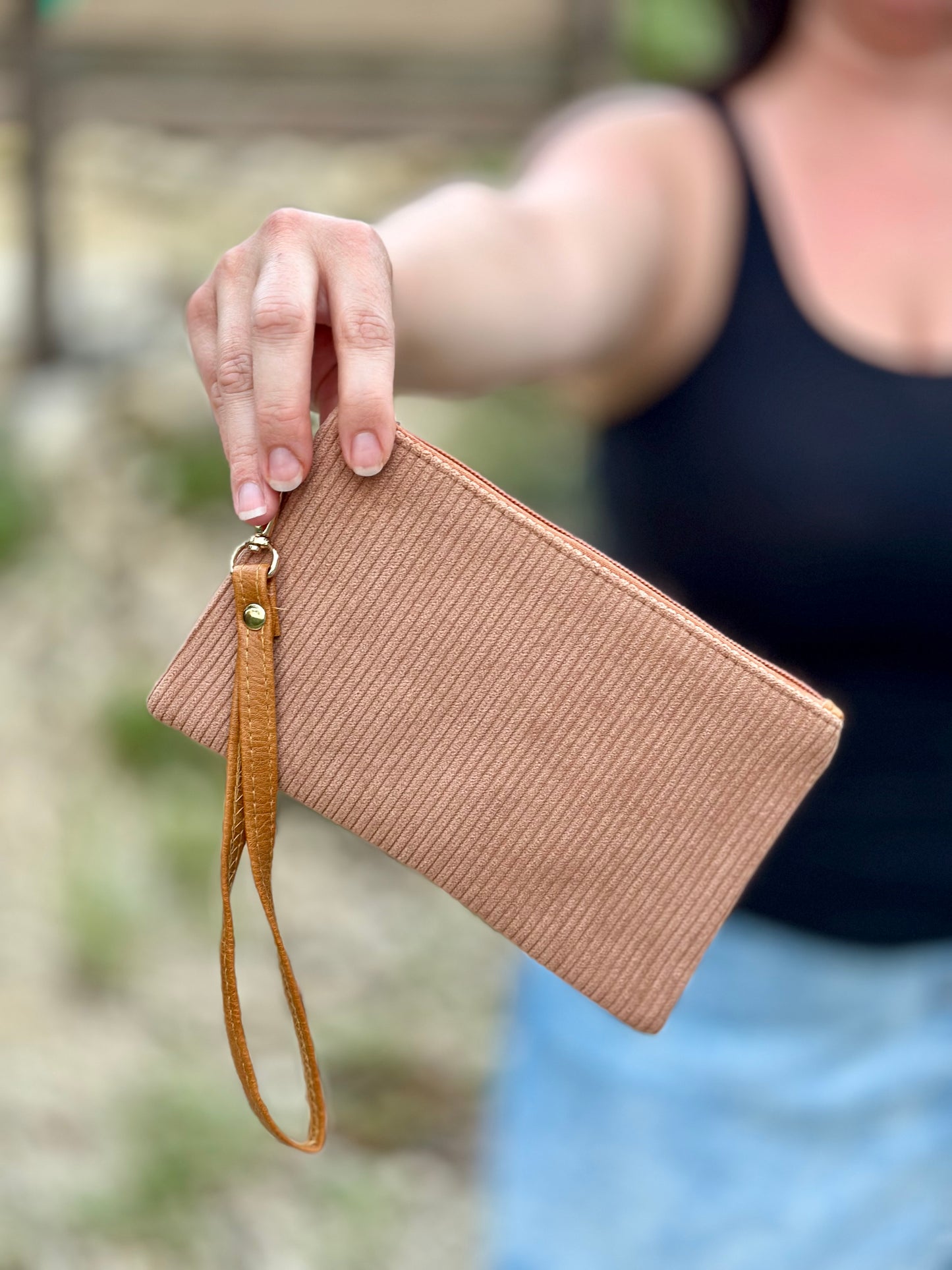 Brown Wristlet Pouch