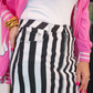 Nova Striped Denim Skirt, Black/White