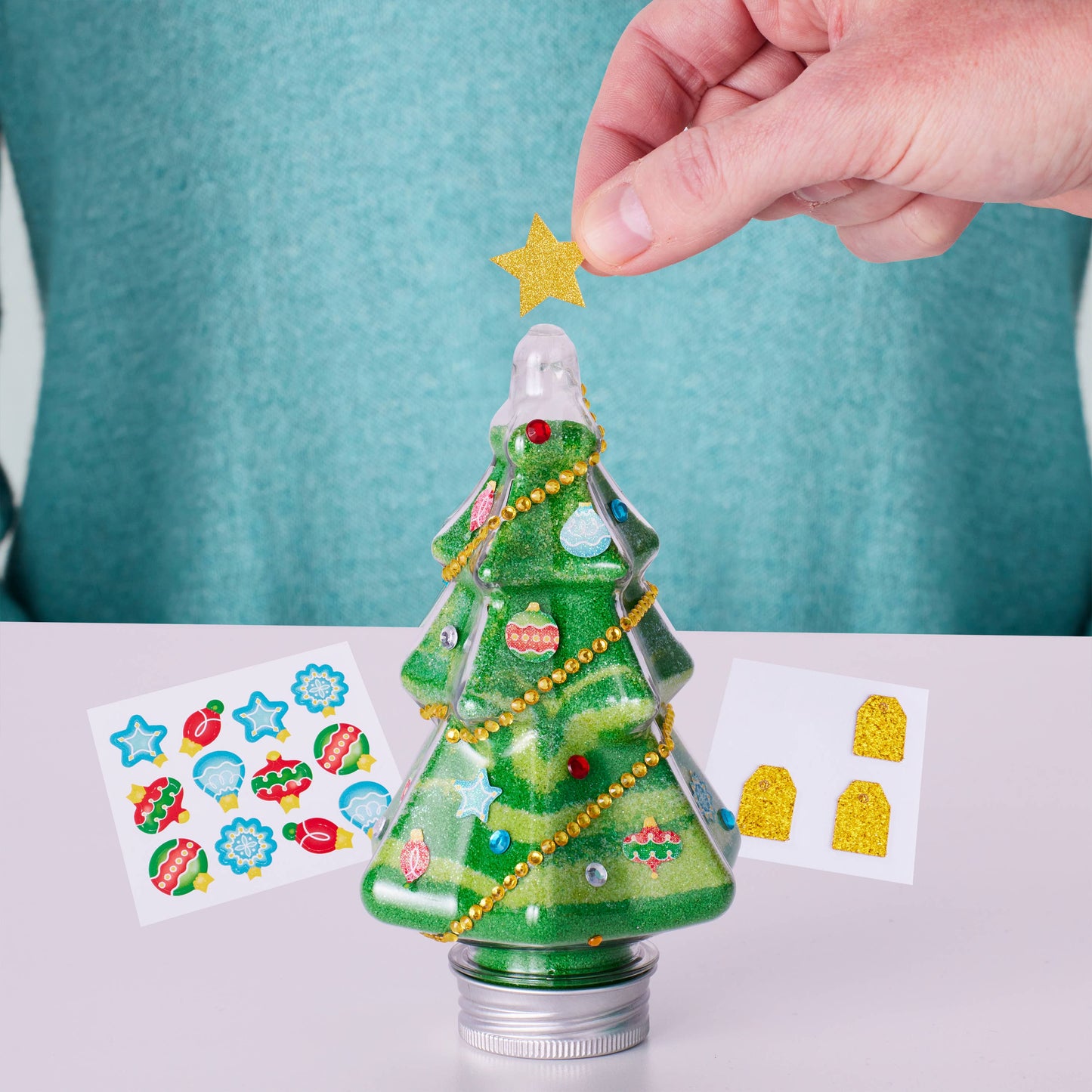 Sand Art Christmas Tree Holiday Craft Kit for Kids