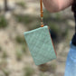 Sage Quilted Wristlet Pouch