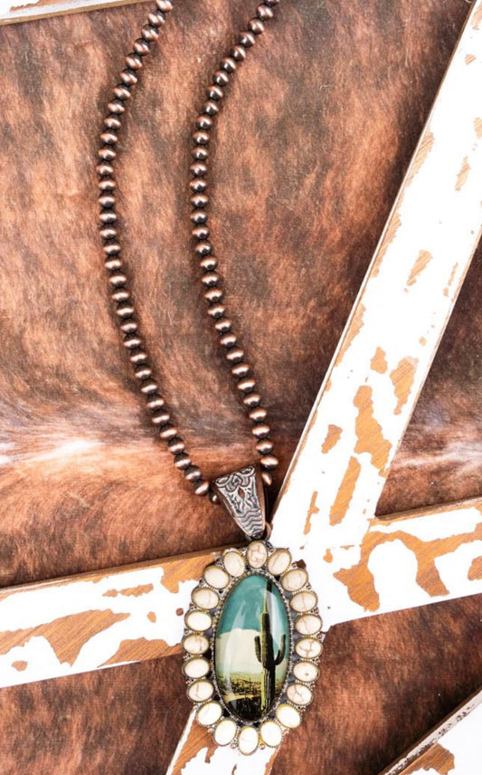 Cactus Bubble Pendant Necklace