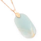 Fastened Natural Oval Stone Pendant Necklace