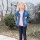 Ruffles - Gold Sequin Girls Denim Jean Jacket