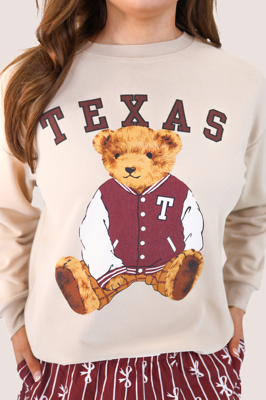 PREORDER- Benny The Bear Texas Pullover, Maroon