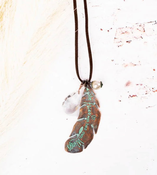 'She Flies' Cord Necklace