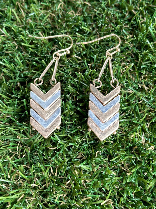 2-Tone Chevron Earrings