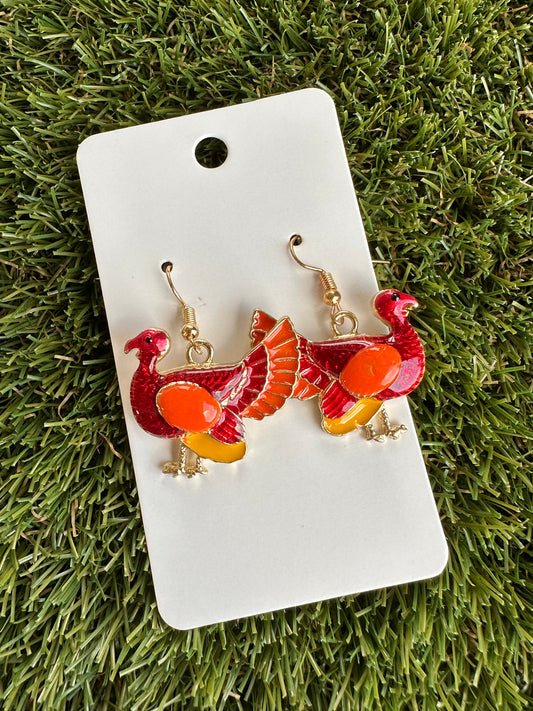Red Turkey Earrings
