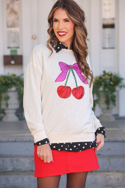 PREORDER- Cherry Bow Luxe Pullover