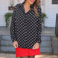 PREORDER- Nina Button Up Tunic- After Dark Polka Dot