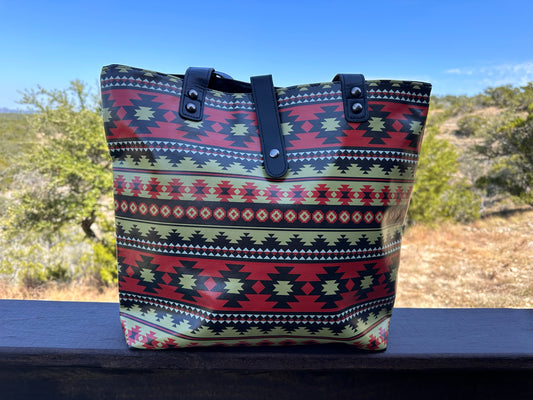 Black/Red Aztec Tote