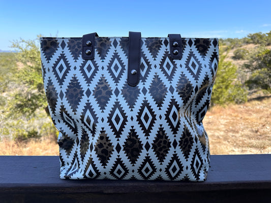 Brown/White Aztec Tote