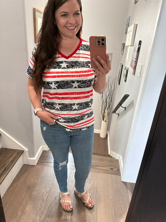 Stars & Stripes Short Sleeve Top