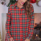PREORDER- Nina Button Up Tunic- Christmas Plaid
