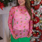 PREORDER- Keigan Mesh Top- Holiday Drinks