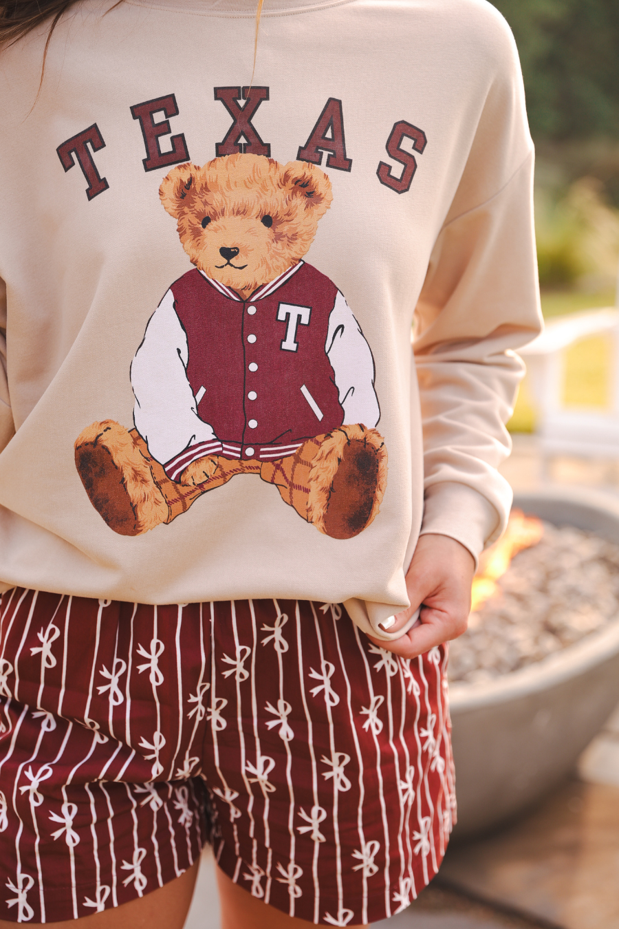 PREORDER- Benny The Bear Texas Pullover, Maroon